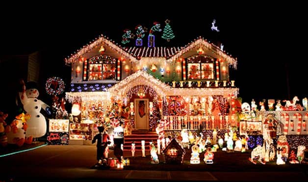 Drive-thru scenes with animated light displays