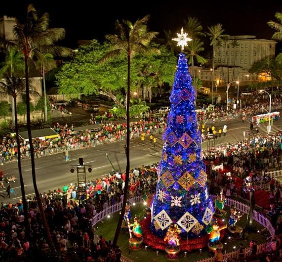 Honolulu City Lights display during Christmas in Hawaii 2025
