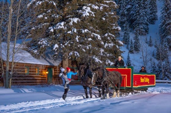 Sun Valley Idaho Christmas 2025 sleigh ride in snowy mountains